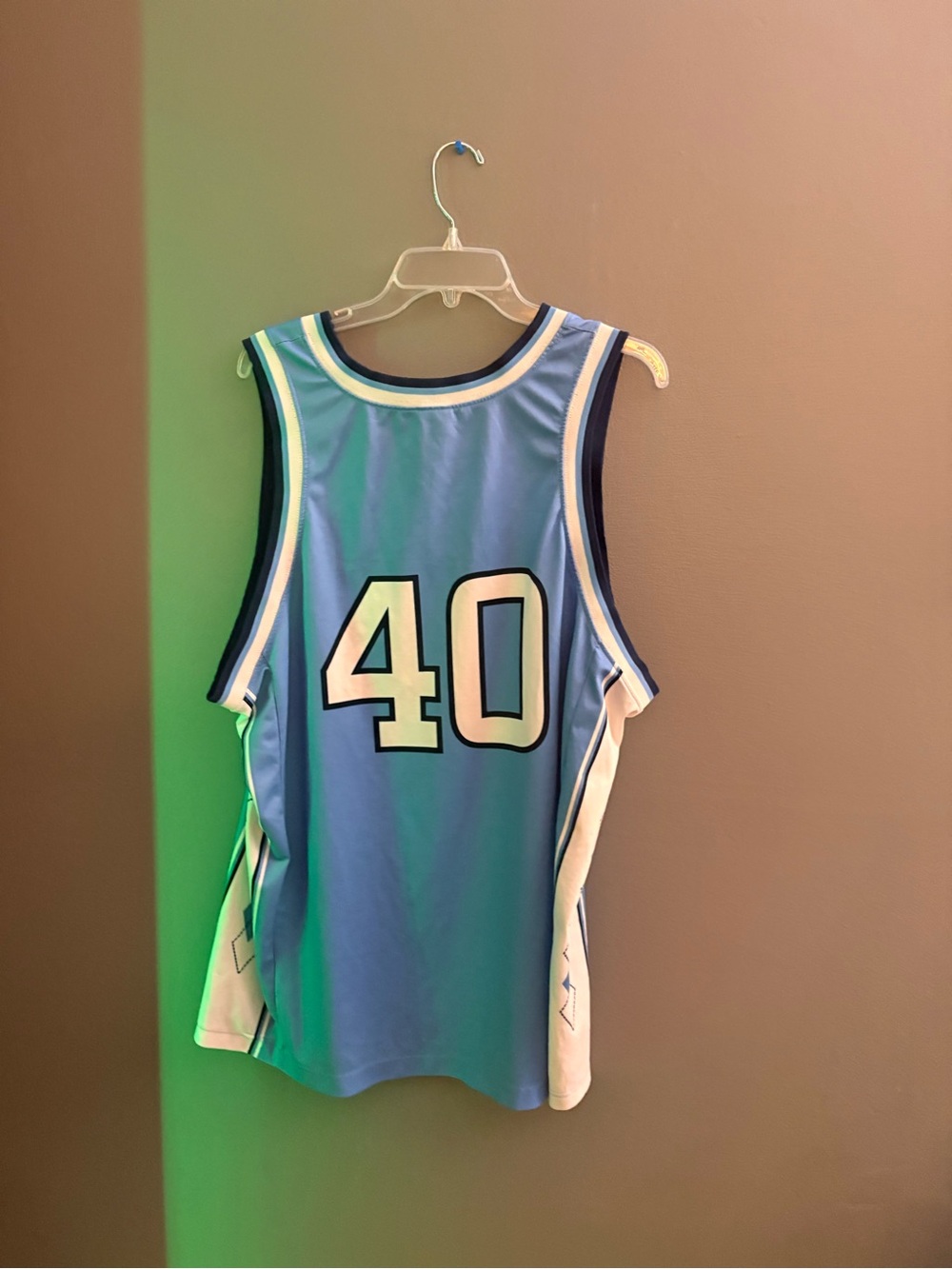 Jordan Light Blue and White Basketball Jersey #40